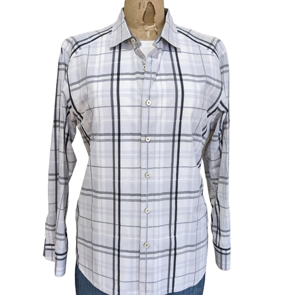 Tommy Bahama Plaid Button Up Shirt Size Large